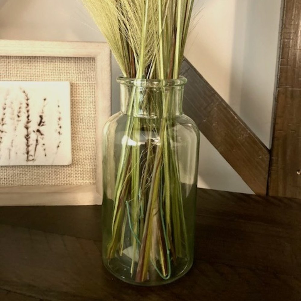 6.5" H Green Glass Vase